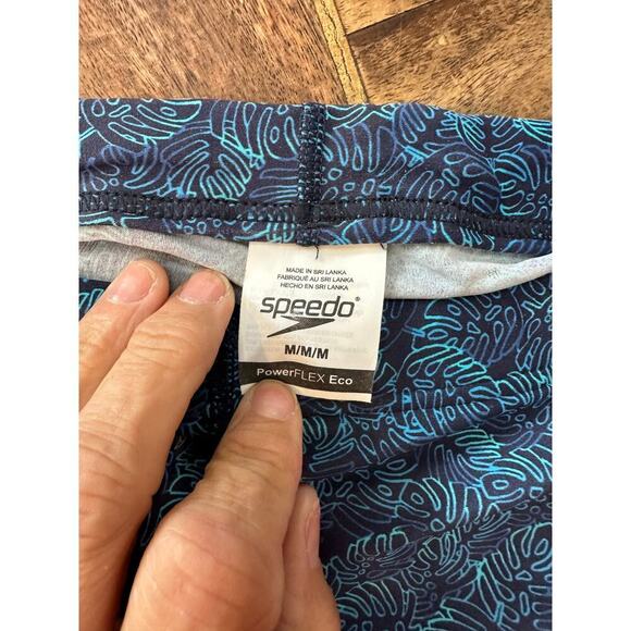 Speedo Men's Swimsuit Square Leg Printed Swim Shorts Size Medium - Picture 4 of 6